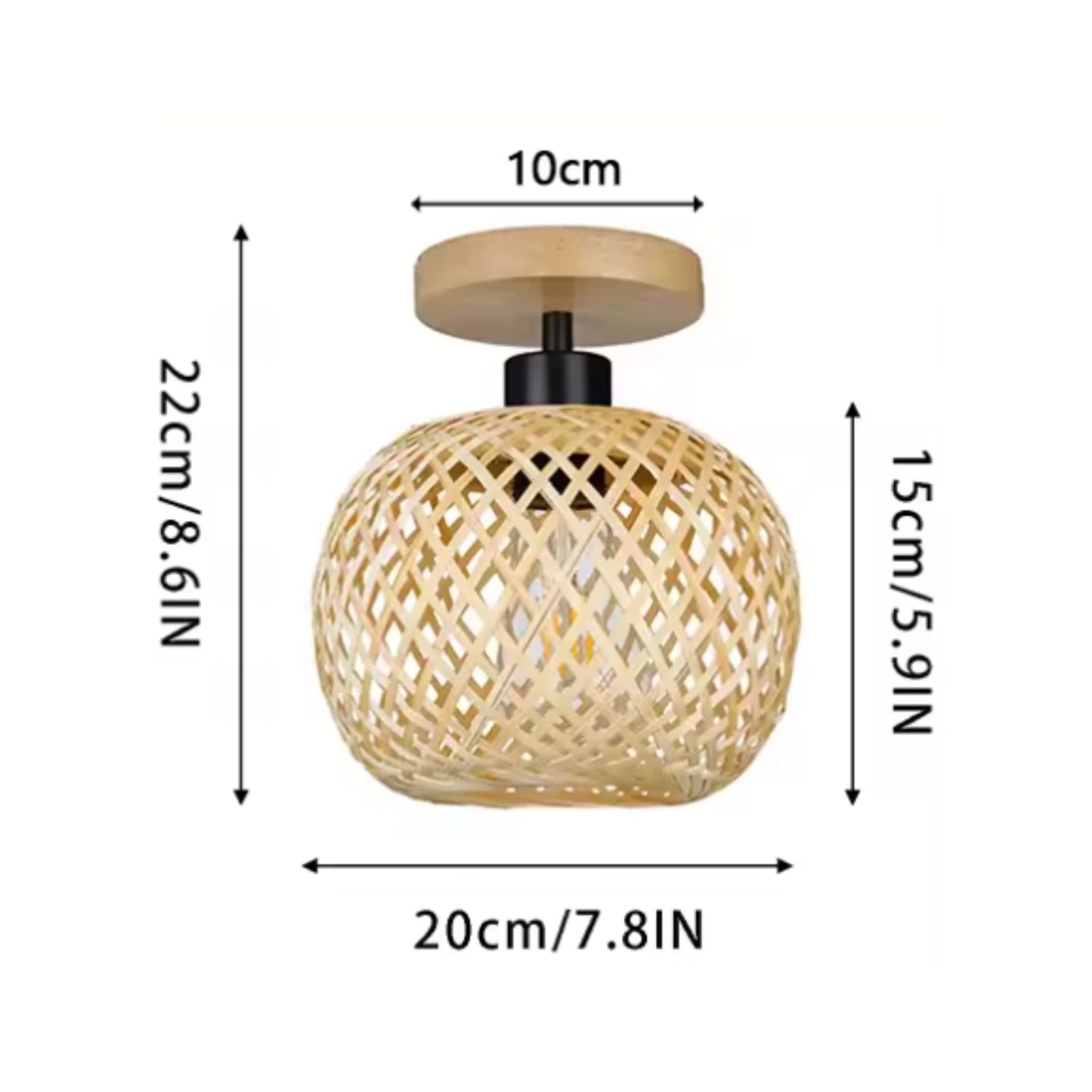 Plafonnier Suspendu Style Tressé Naturel en Forme Ronde - PlafonnierDeco