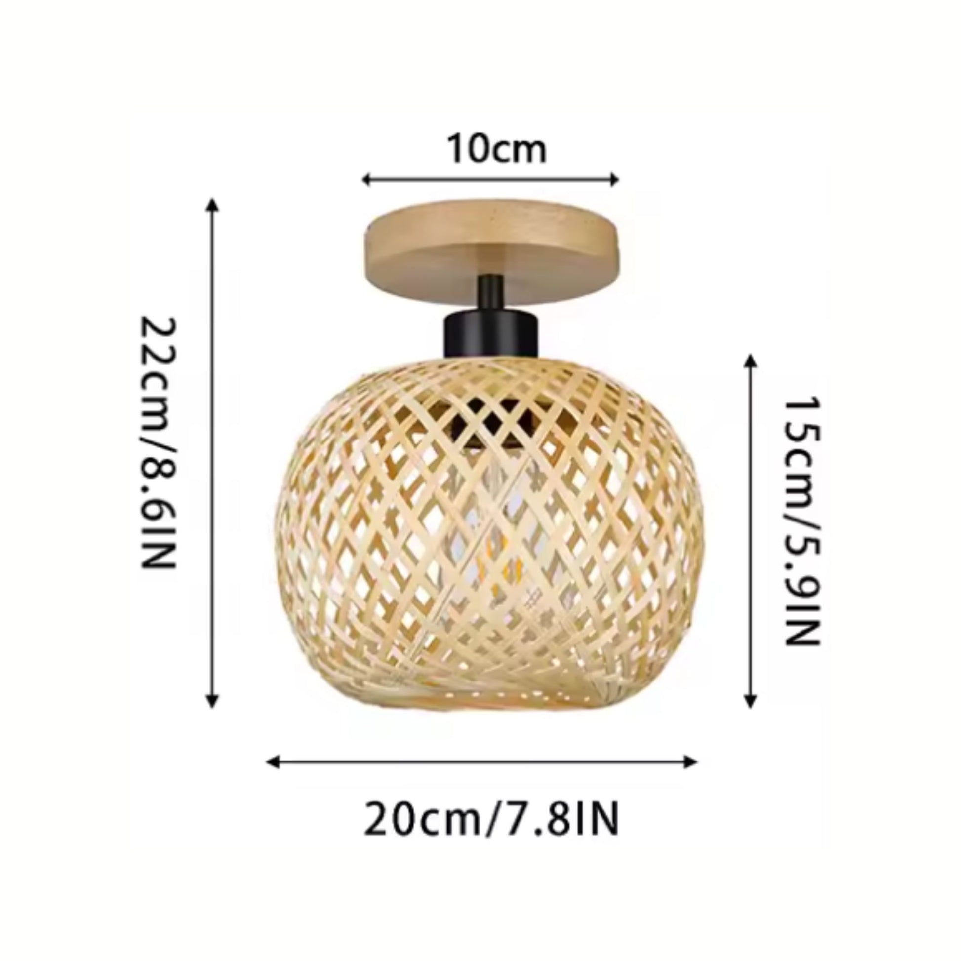 Plafonnier Suspendu Style Tressé Naturel en Forme Ronde - PlafonnierDeco