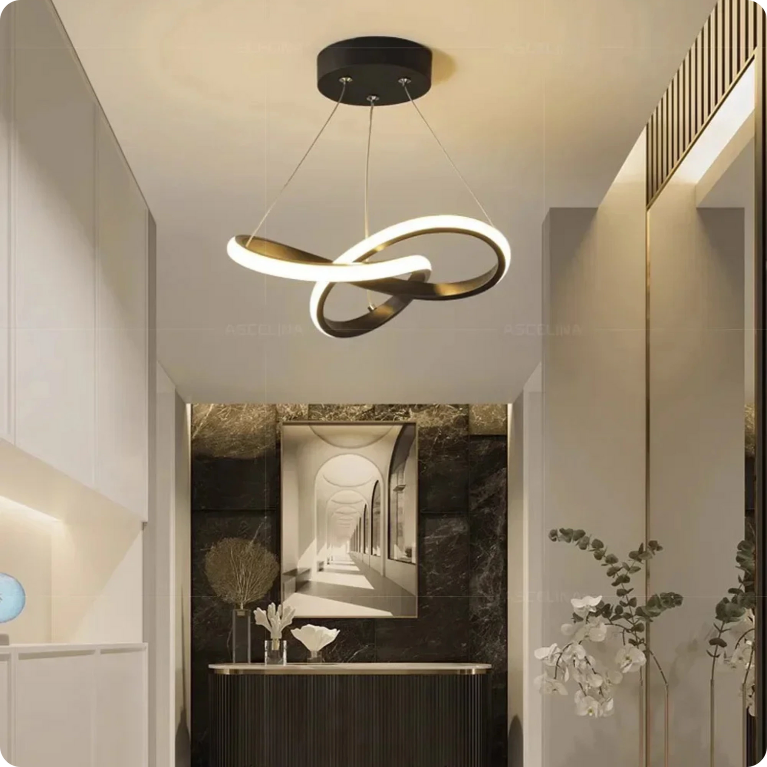 Plafonnier Suspendu Métal Bicolore Style Nordique LED - PlafonnierDeco