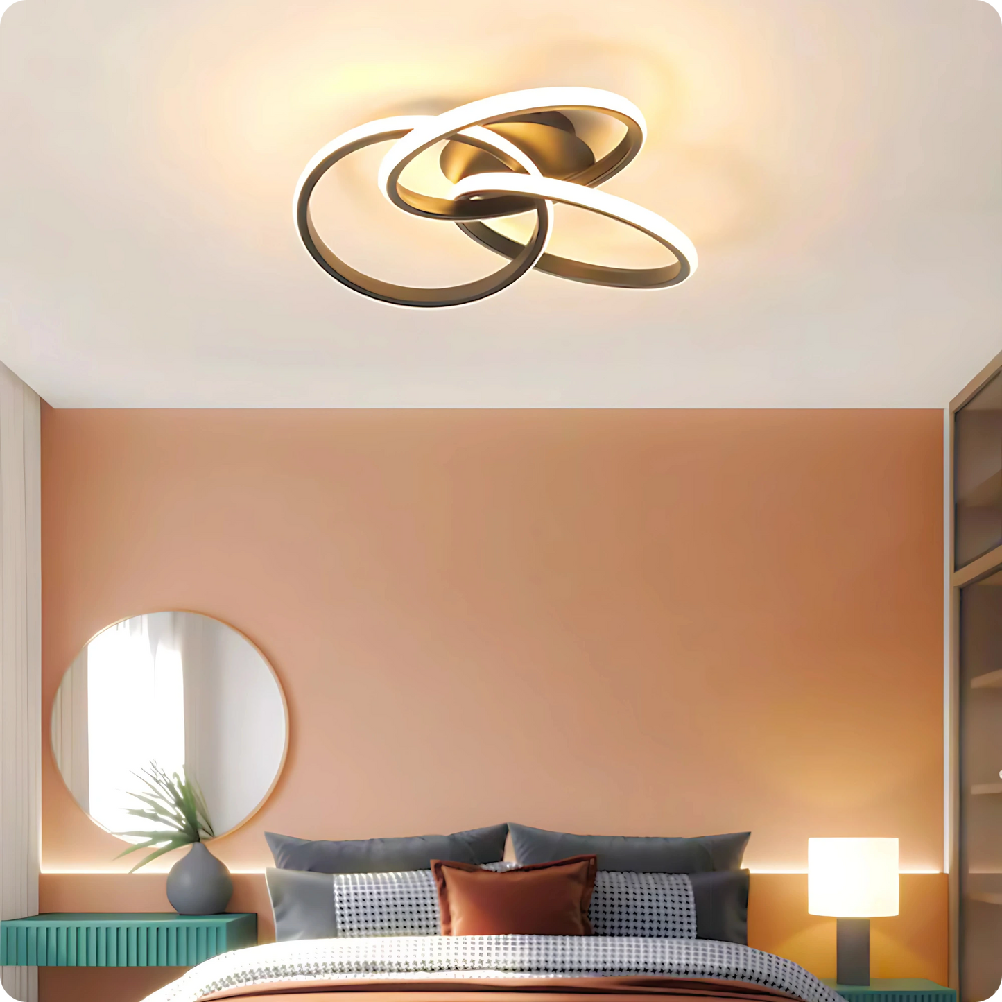 Plafonnier Moderne Acrylique Style Trèfle | LED Intensité Tricolore Réglable - PlafonnierDeco