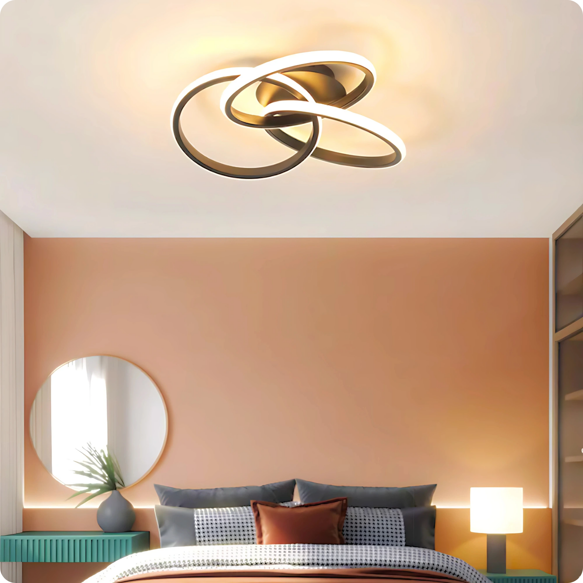 Plafonnier Moderne Acrylique Style Trèfle | LED Intensité Tricolore Réglable - PlafonnierDeco