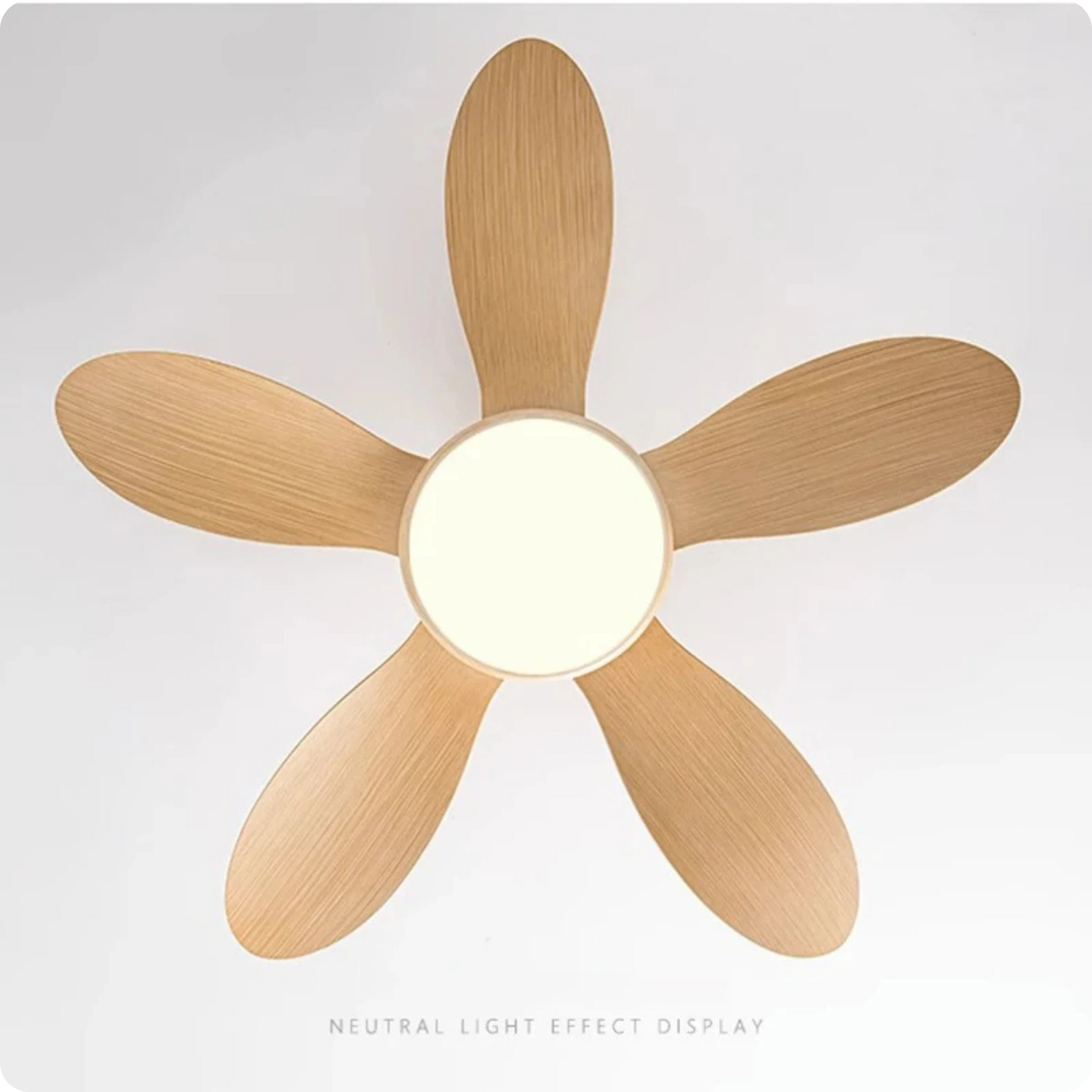 Plafonnier Ventilateur Moderne 5 Pales ABS LED 3 Couleurs Télécommande - PlafonnierDeco