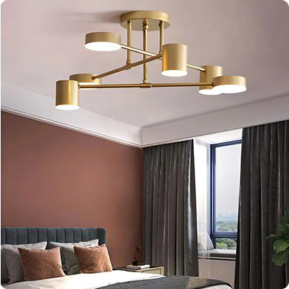 Plafonnier moderne en fer noir ou or avec éclairage LED réglable
