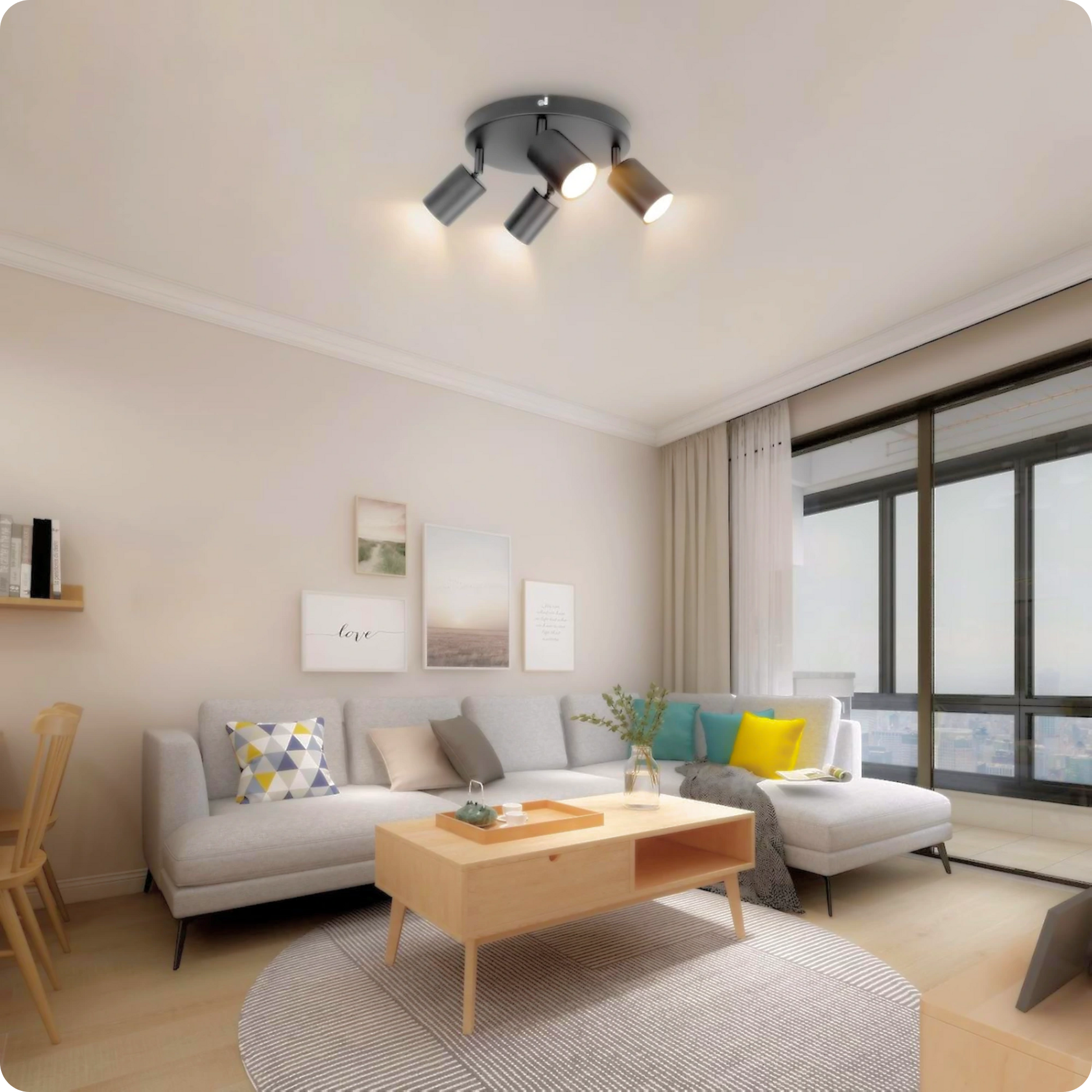 Plafonnier Design Noir Éco-Énergie GU10 Métal pour Intérieur Moderne - PlafonnierDeco