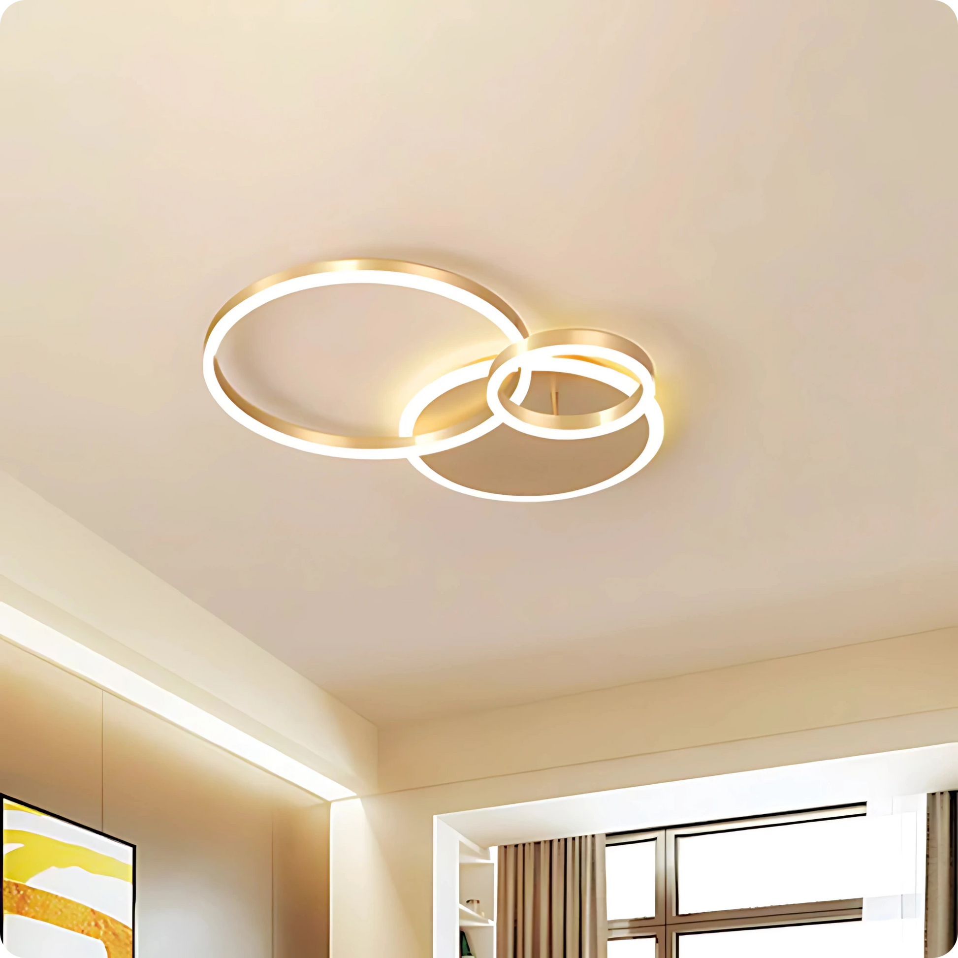 Plafonnier Design à Anneaux Circulaires Multiples | Semi-encastré - PlafonnierDeco