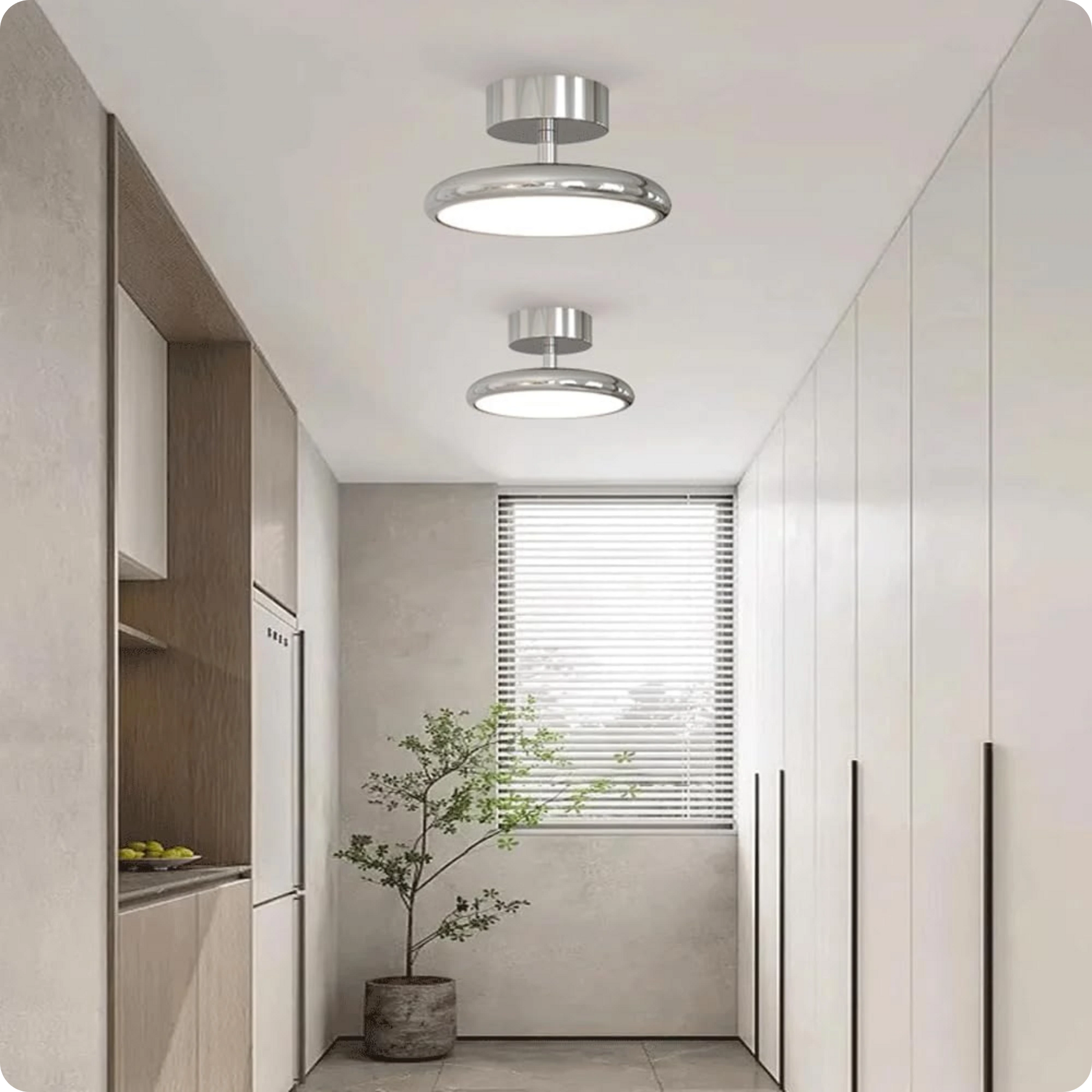 Plafonnier design rond en aluminium avec lumière réglable et douce - PlafonnierDeco