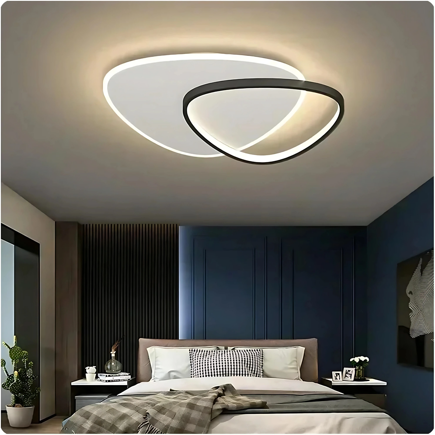 Plafonnier Contemporain Aluminium Finition Fer LED Température Réglable - PlafonnierDeco