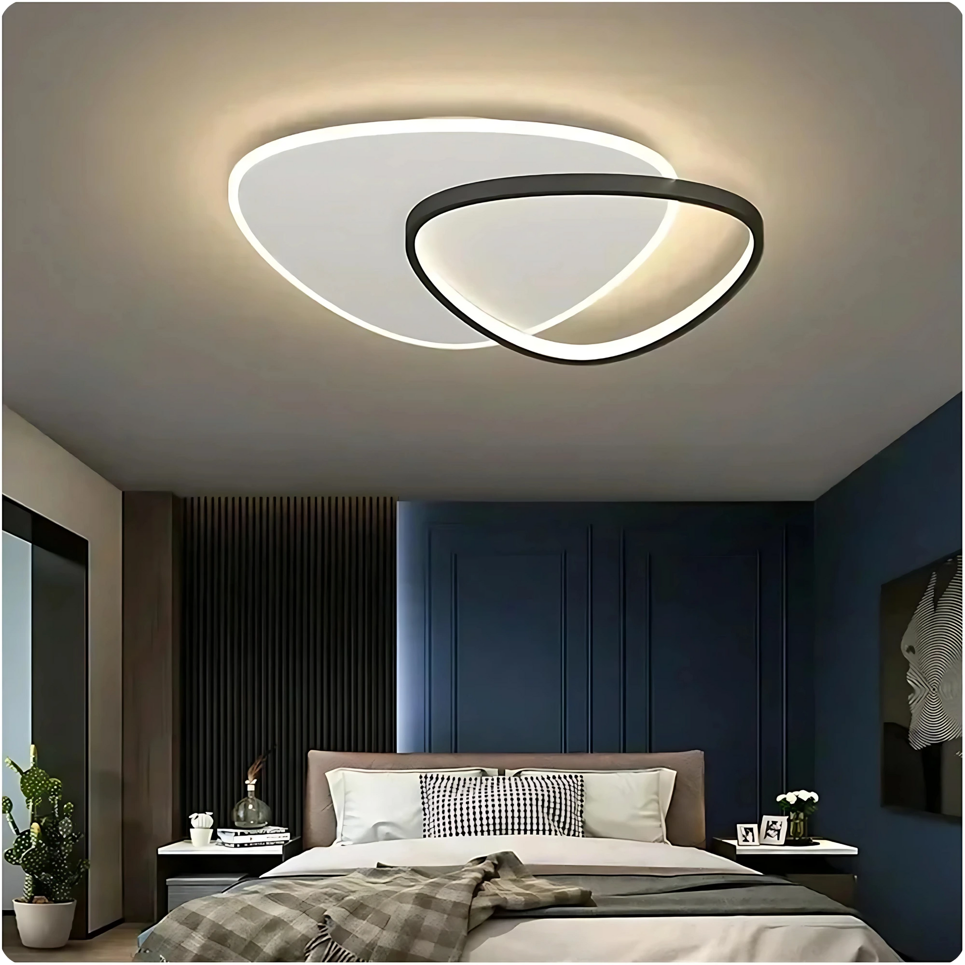 Plafonnier Contemporain Aluminium Finition Fer LED Température Réglable - PlafonnierDeco