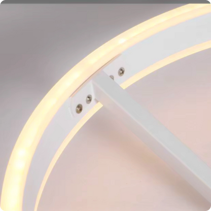 Plafonnier Design LED Anneau Blanc Minimaliste à Intensité Réglable - PlafonnierDeco