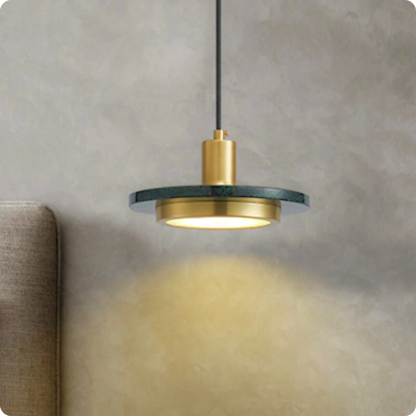 Suspension Moderne en Marbre LED Lumière Chaude 12W - PlafonnierDeco
