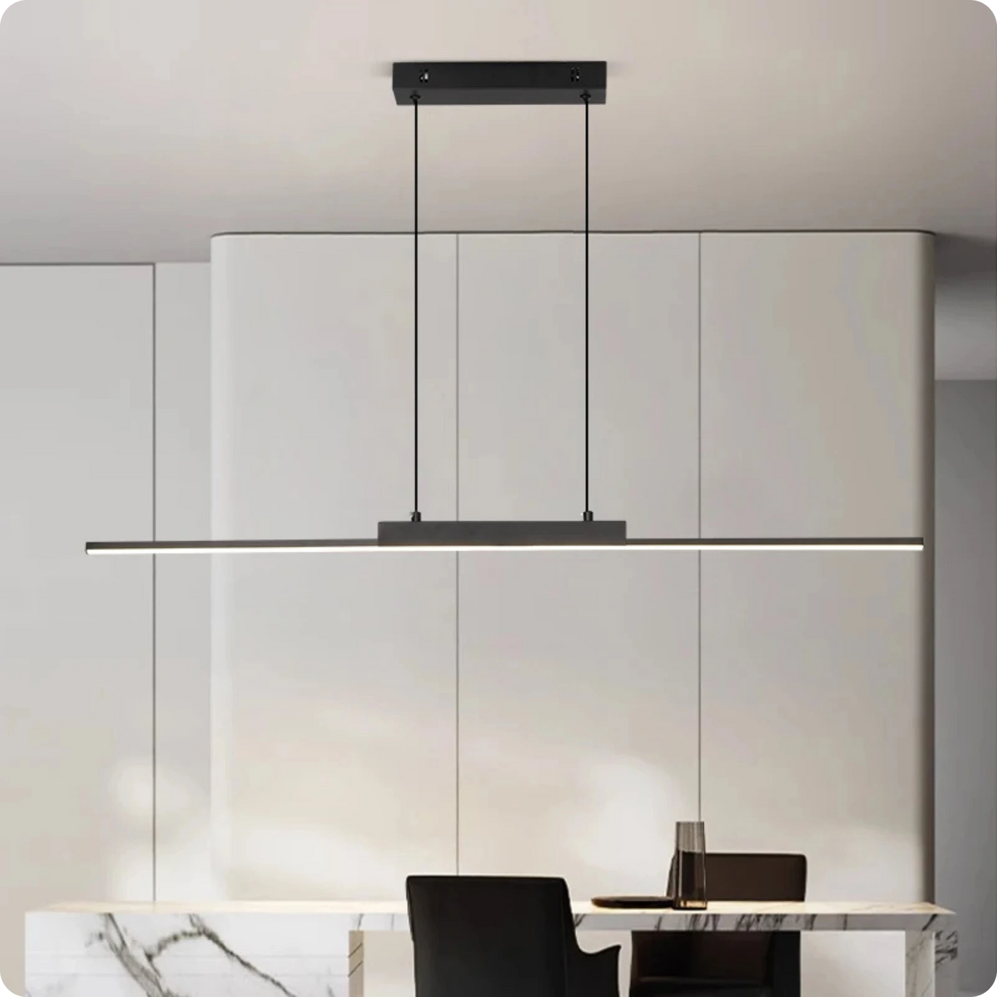Plafonnier Allongé Noir Aluminium LED Intérieur Moderne 26W - PlafonnierDeco