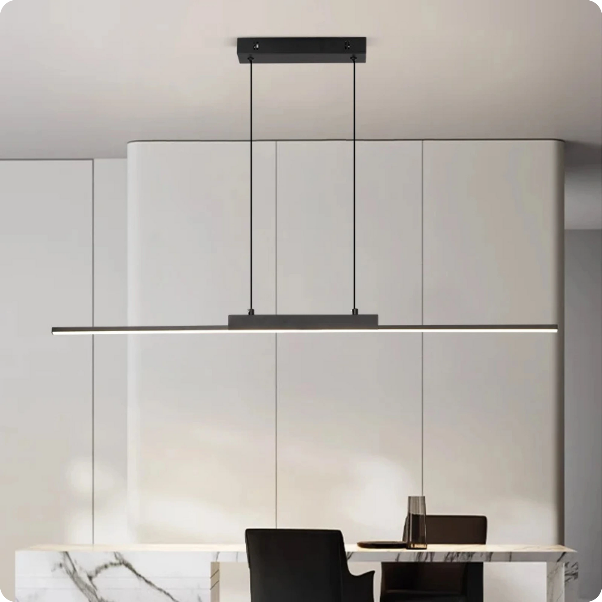 Plafonnier Allongé Noir Aluminium LED Intérieur Moderne 26W - PlafonnierDeco