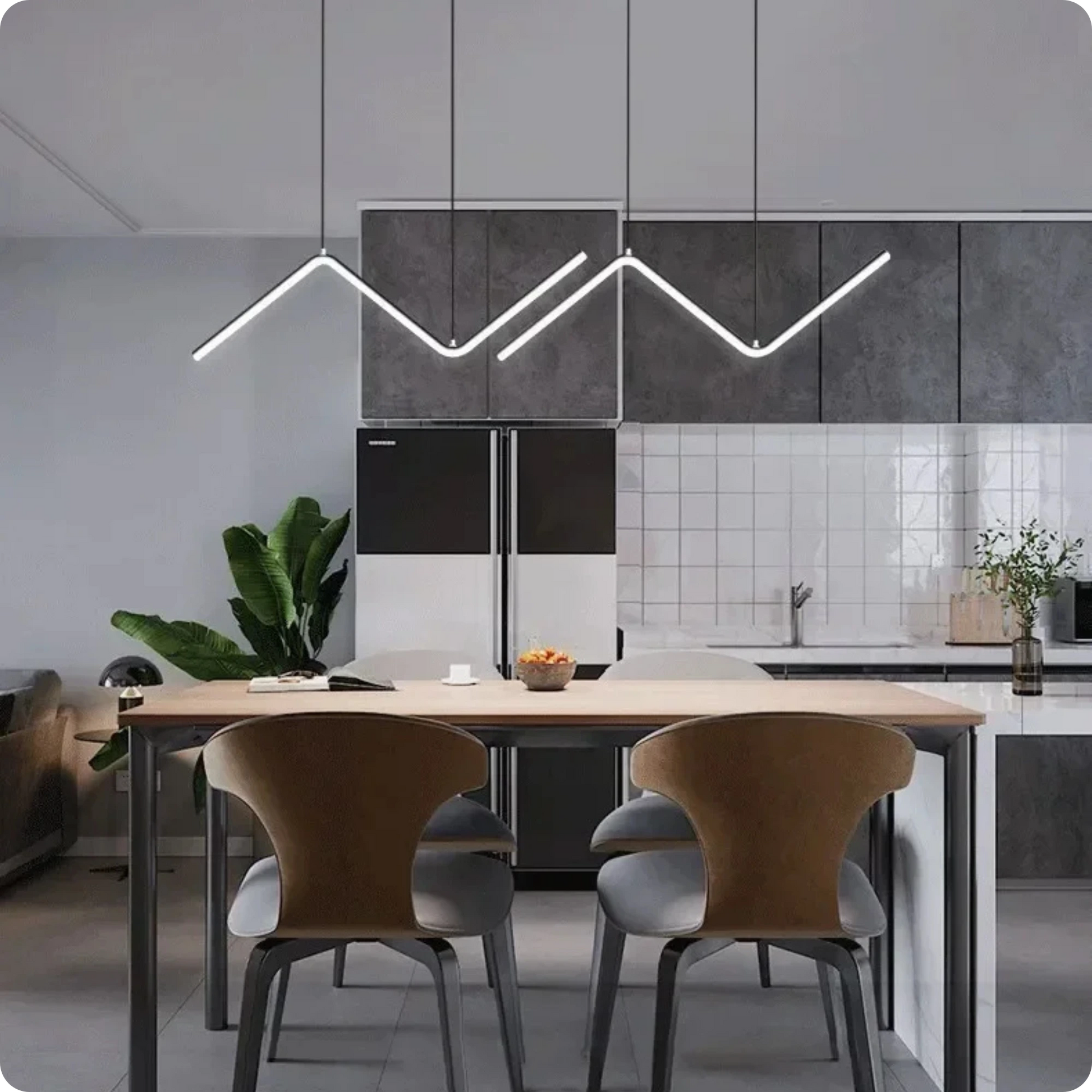 Plafonnier Moderne Forme Z à LED Dimmable - PlafonnierDeco
