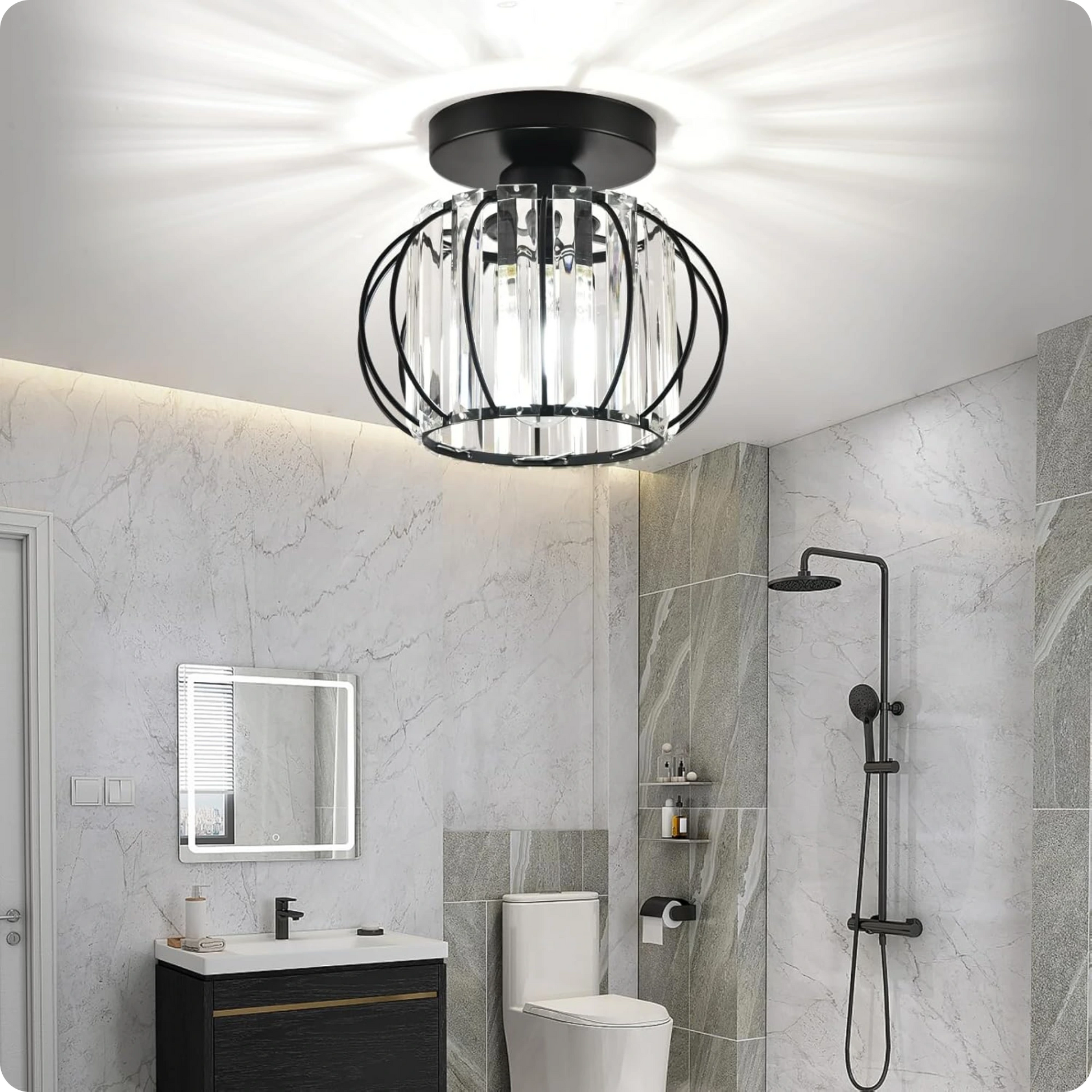 Plafonnier Métal et Verre au Look Contemporain pour Éclairage Accueillant - PlafonnierDeco