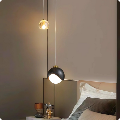 Plafonnier Suspendu Cristal et Métal Doré - Style Nordique avec Ampoules LED - PlafonnierDeco