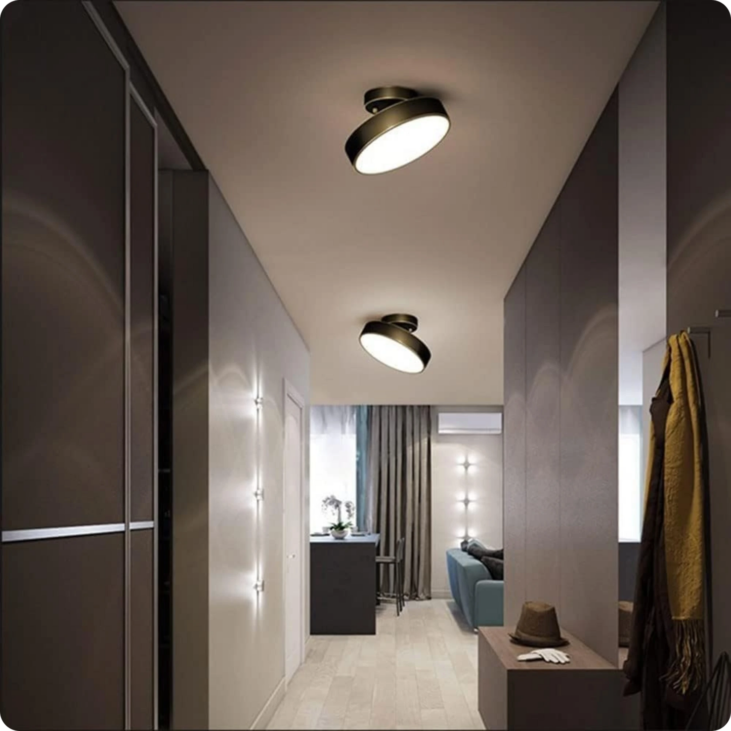 Plafonnier moderne cuivre brossé LED – Lumière chaleureuse et orientable - PlafonnierDeco