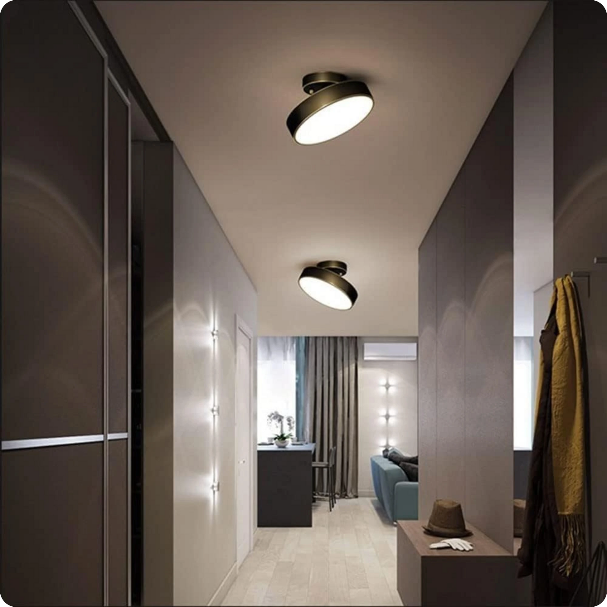 Plafonnier moderne cuivre brossé LED – Lumière chaleureuse et orientable - PlafonnierDeco