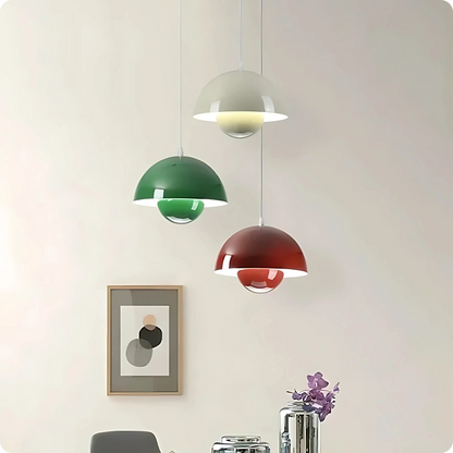 Plafonnier LED Suspendu Style Bourgeon en Métal Peint Multicolore - PlafonnierDeco