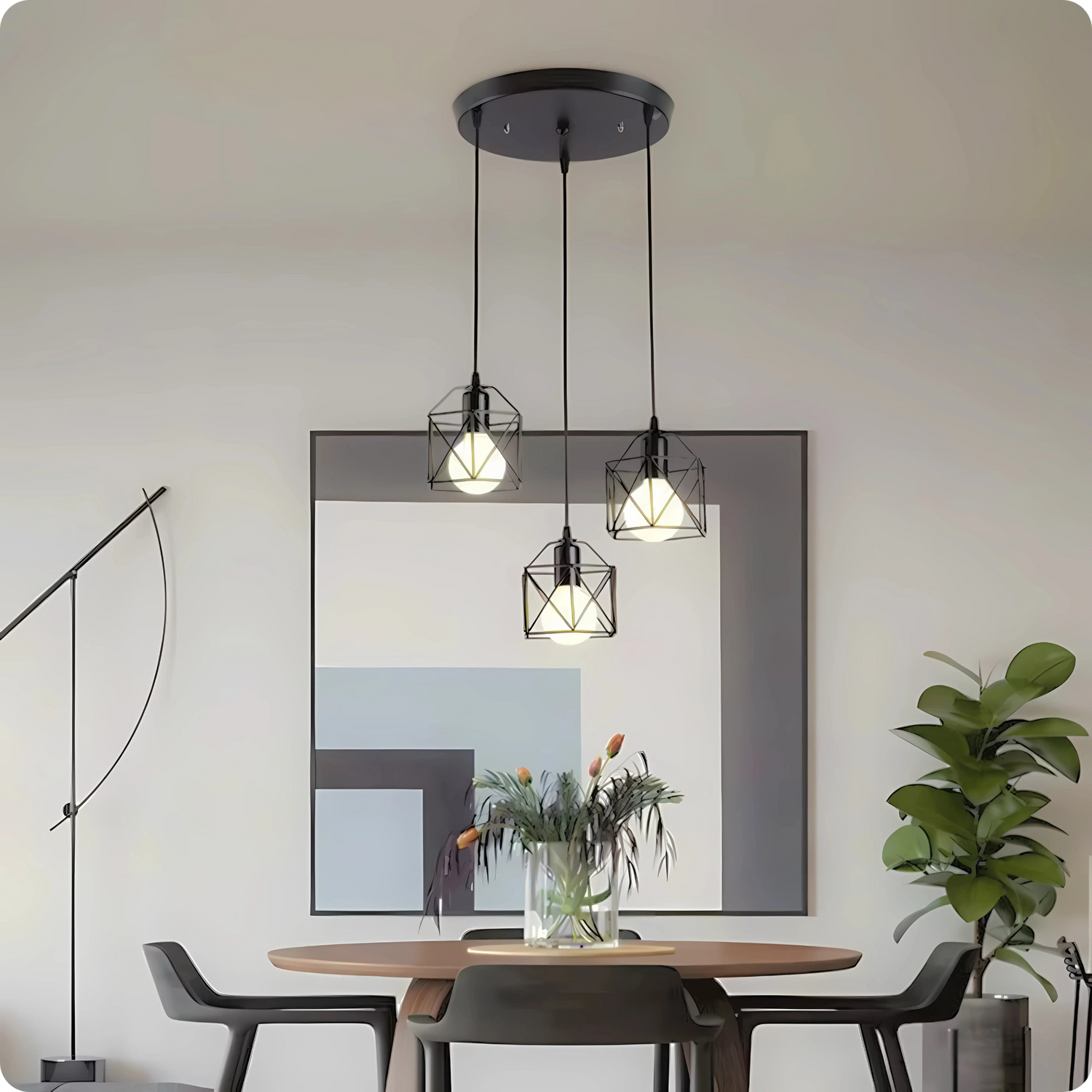 Plafonnier Vintage 3 Têtes Abat-jour | Style Industriel - PlafonnierDeco
