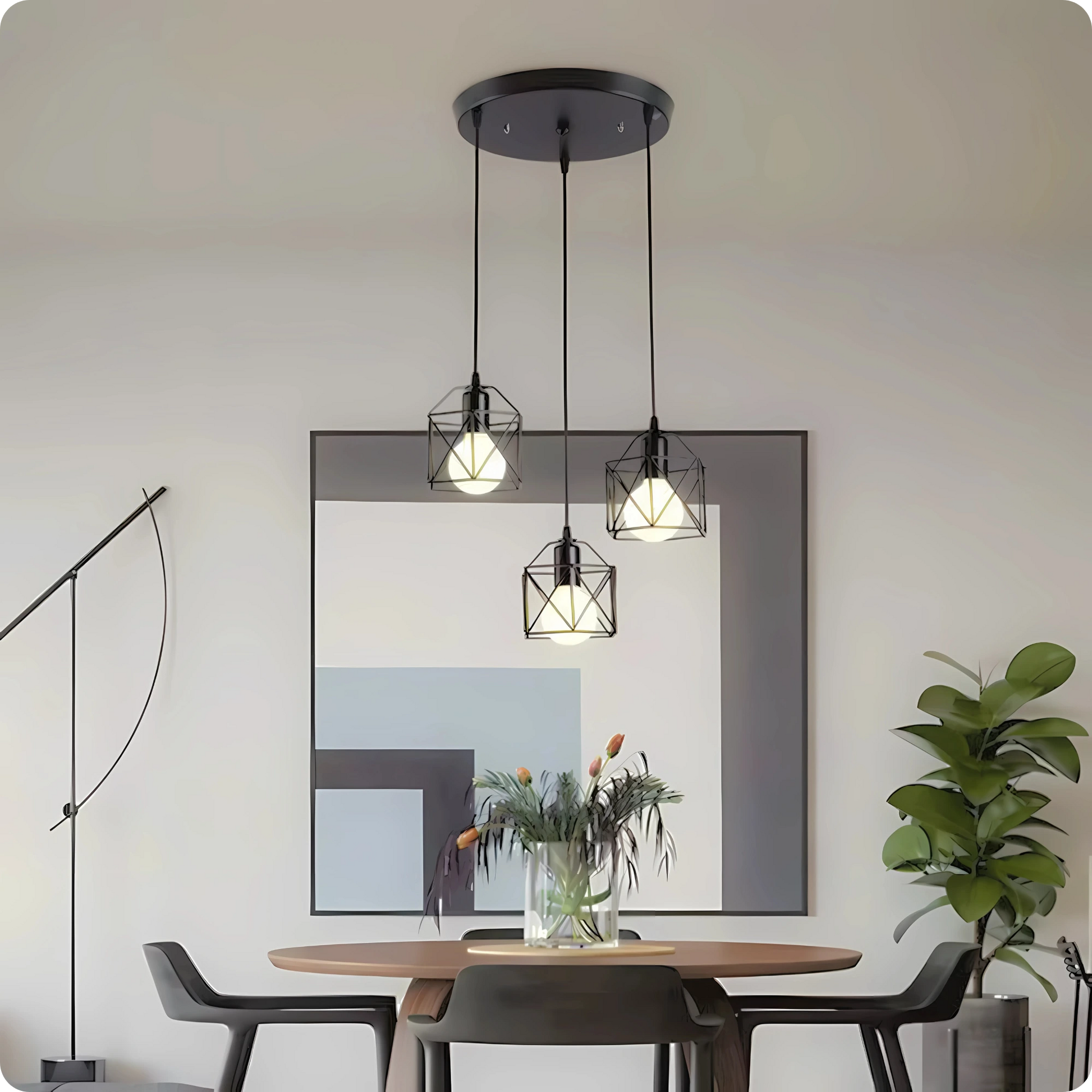Plafonnier Vintage 3 Têtes Abat-jour | Style Industriel - PlafonnierDeco