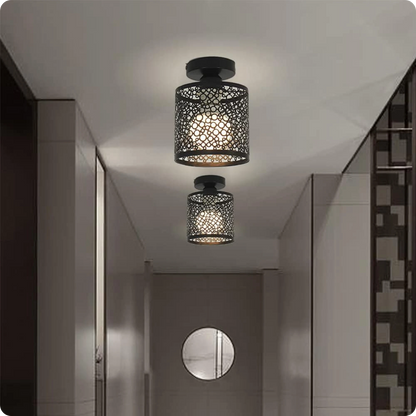 Plafonnier design en métal noir pour un style rétro et raffiné