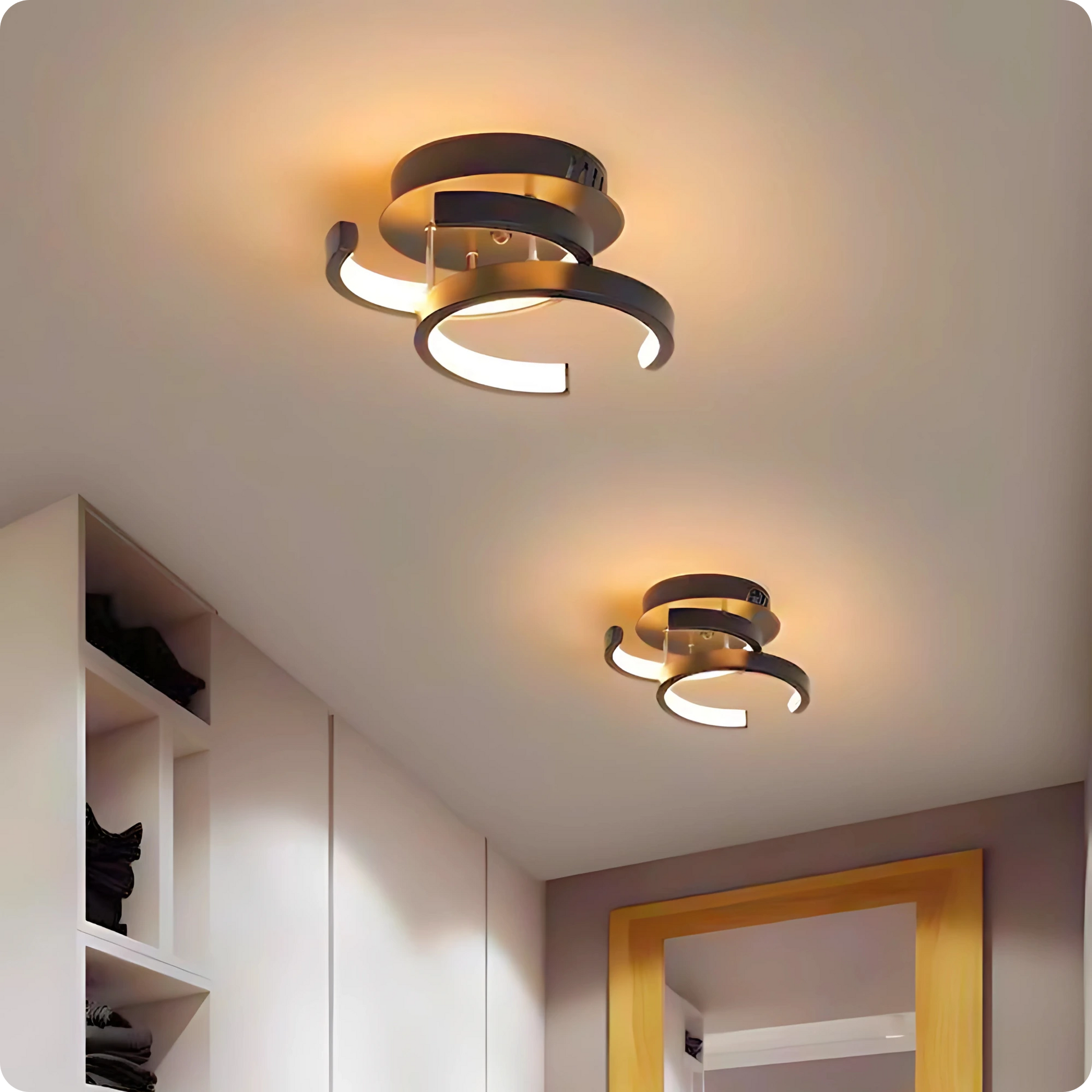 Plafonnier LED Moderne Fer Acrylique - Style Double C - PlafonnierDeco