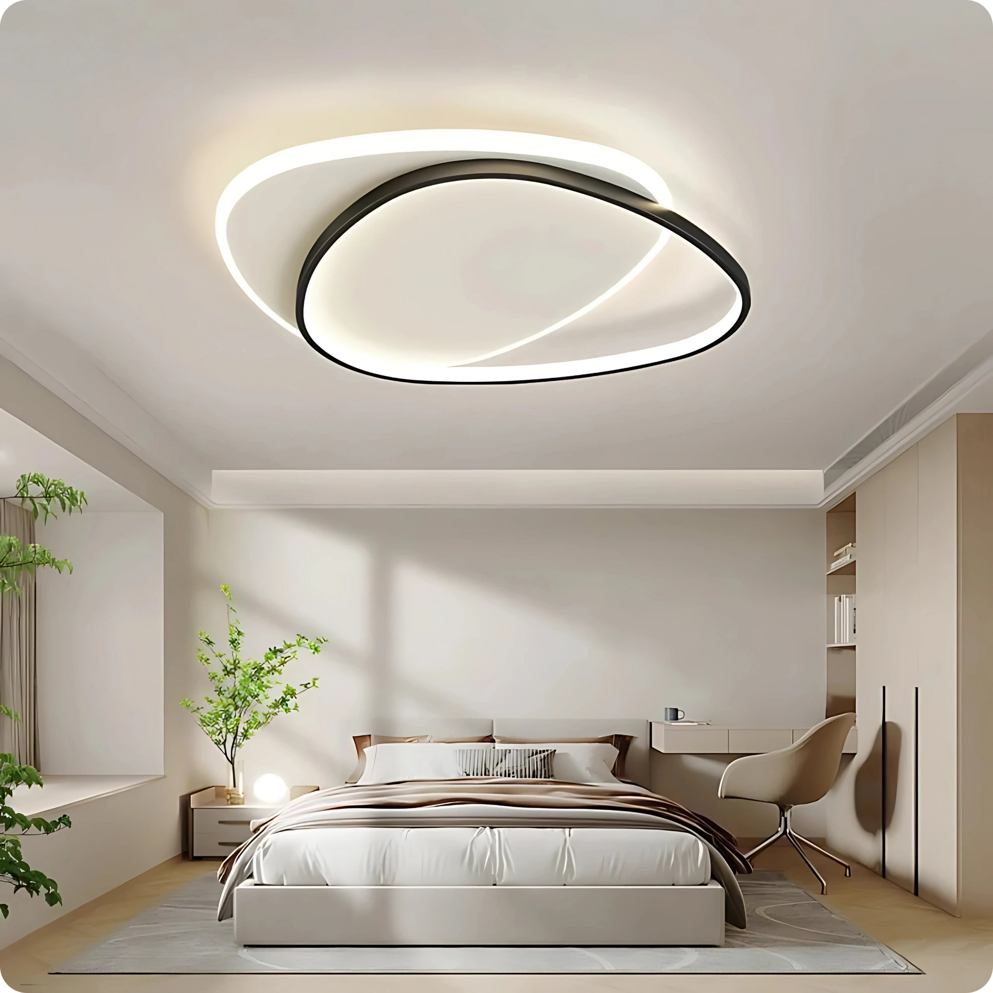 Plafonnier Contemporain Aluminium Finition Fer LED Température Réglable - PlafonnierDeco