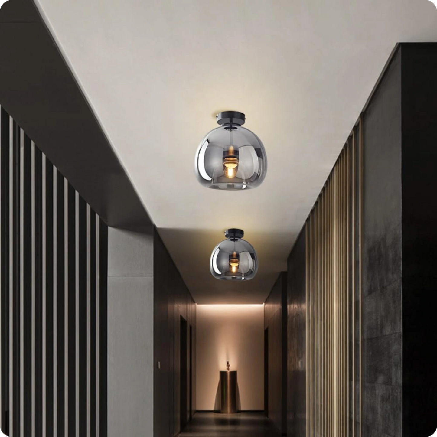 Plafonnier moderne en verre avec LED et ampoule E27 pour style nordique - PlafonnierDeco