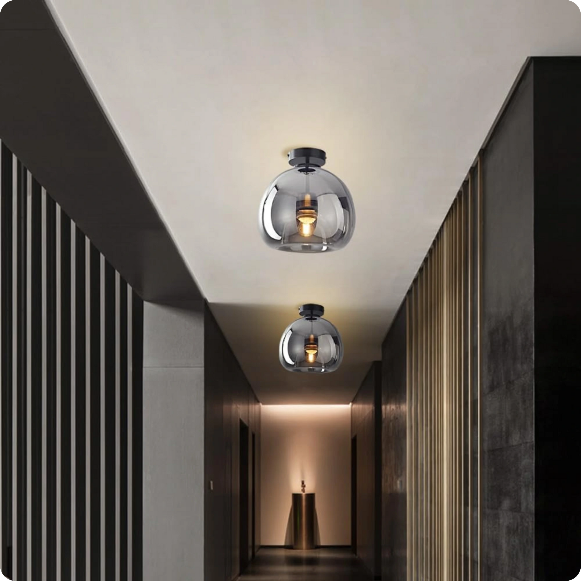 Plafonnier moderne en verre avec LED et ampoule E27 pour style nordique - PlafonnierDeco
