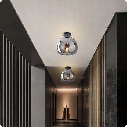Plafonnier moderne en verre avec LED et ampoule E27 pour style nordique - PlafonnierDeco