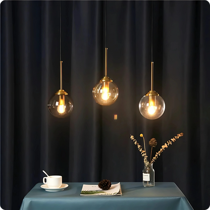 Plafonnier Boule Gris Fumé - Suspension Moderne Style Nordique - PlafonnierDeco