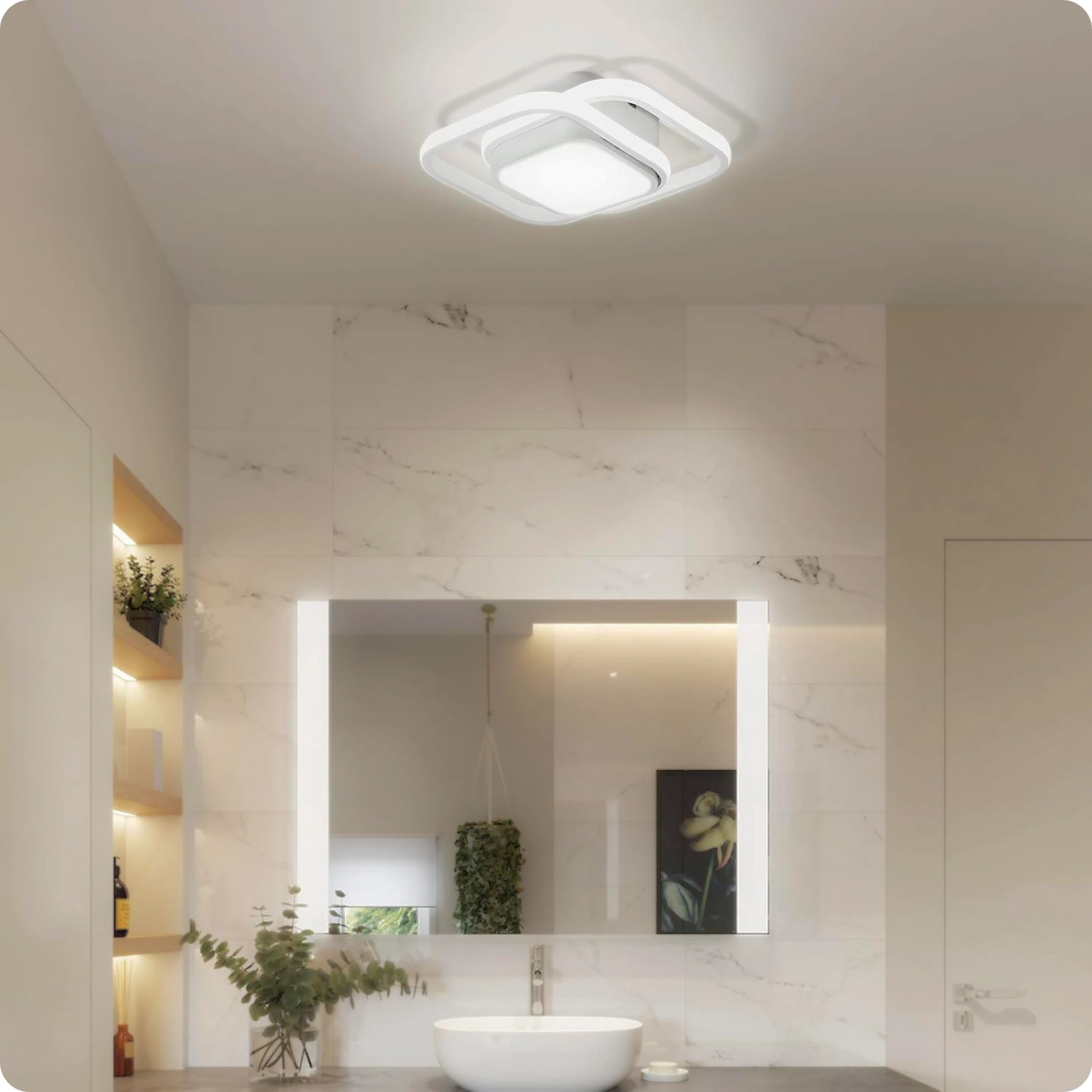 Plafonnier LED Moderne Blanc Métal Acrylique Compact - PlafonnierDeco