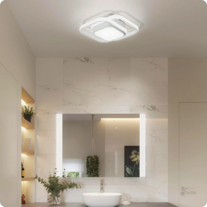 Plafonnier LED Moderne Blanc Métal Acrylique Compact - PlafonnierDeco
