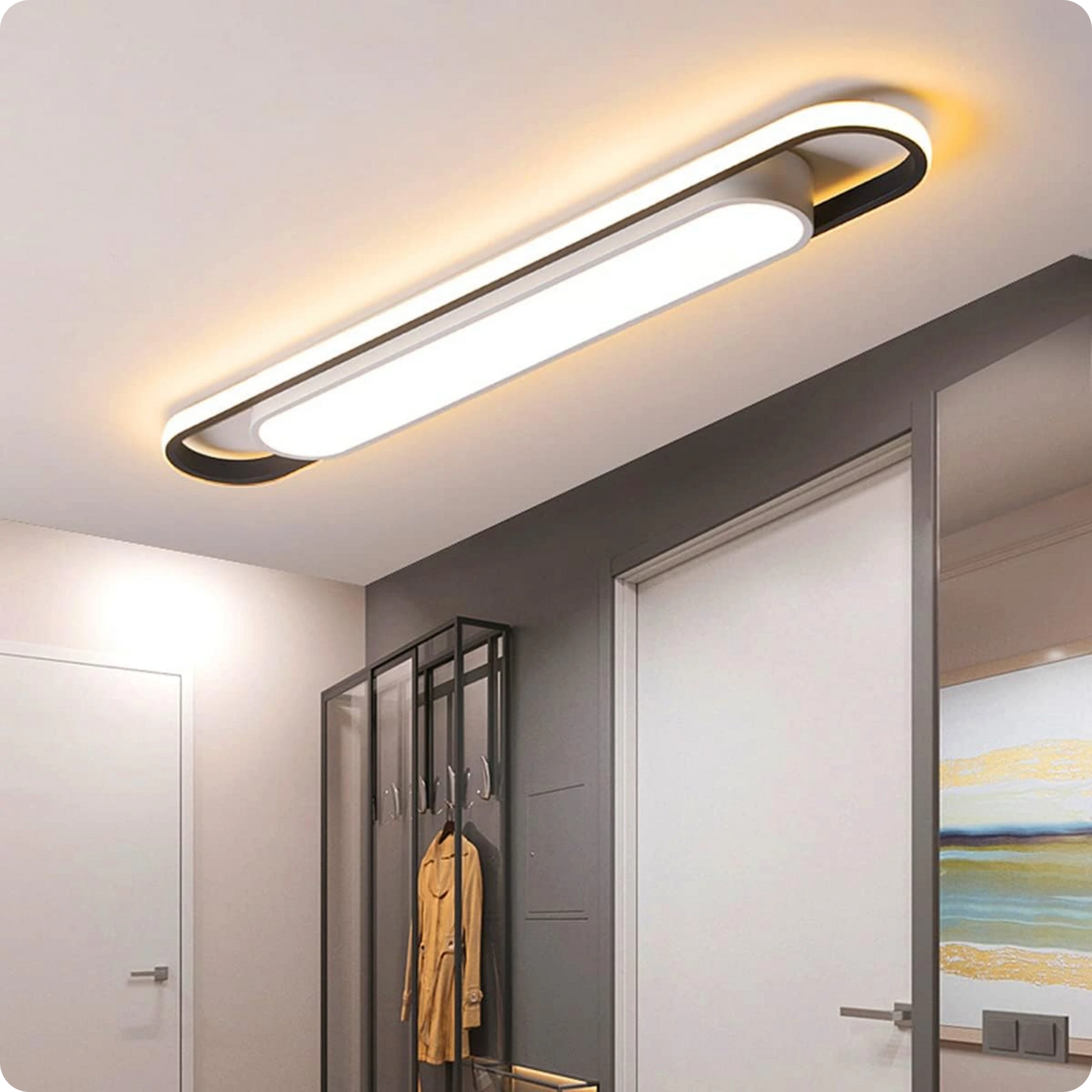 Plafonnier LED minimaliste moderne avec bandes lumineuses - PlafonnierDeco