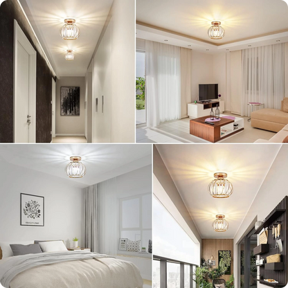 Plafonnier Métal et Verre au Look Contemporain pour Éclairage Accueillant - PlafonnierDeco