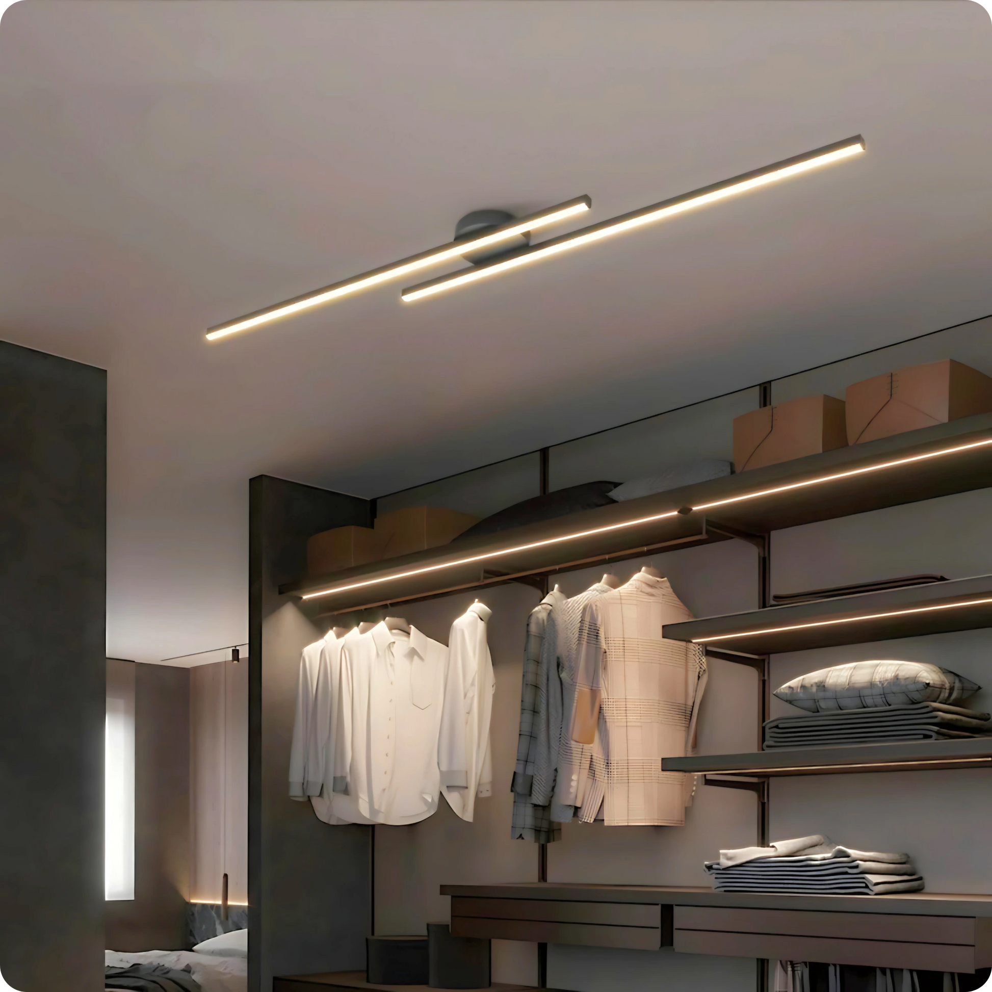 Plafonnier Barre LED Noir Mat - Intensité Ajustable - PlafonnierDeco