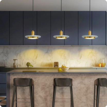 Suspension Moderne en Marbre LED Lumière Chaude 12W - PlafonnierDeco