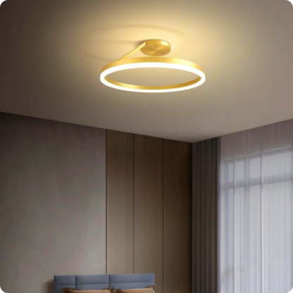 Plafonnier Design LED Anneau Or Minimaliste à Intensité Réglable - PlafonnierDeco