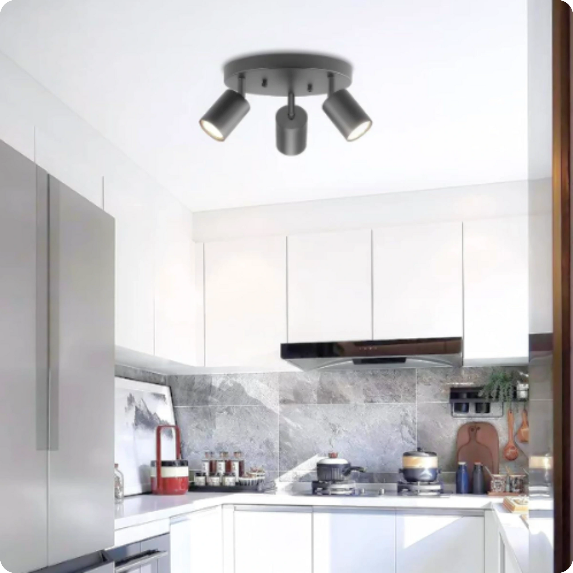 Plafonnier Design Noir Éco-Énergie GU10 Métal pour Intérieur Moderne - PlafonnierDeco