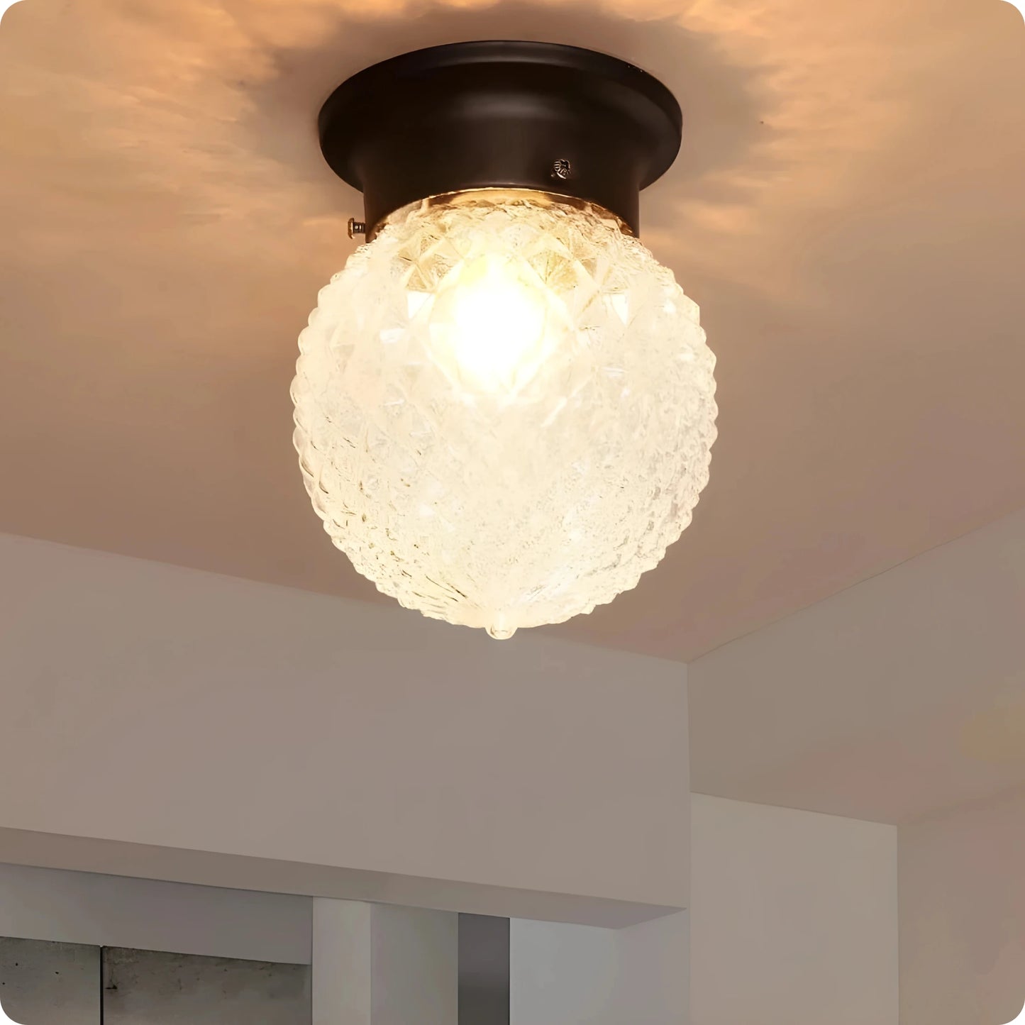 Plafonnier vintage en verre brossé avec éclairage LED pour intérieur chic - PlafonnierDeco