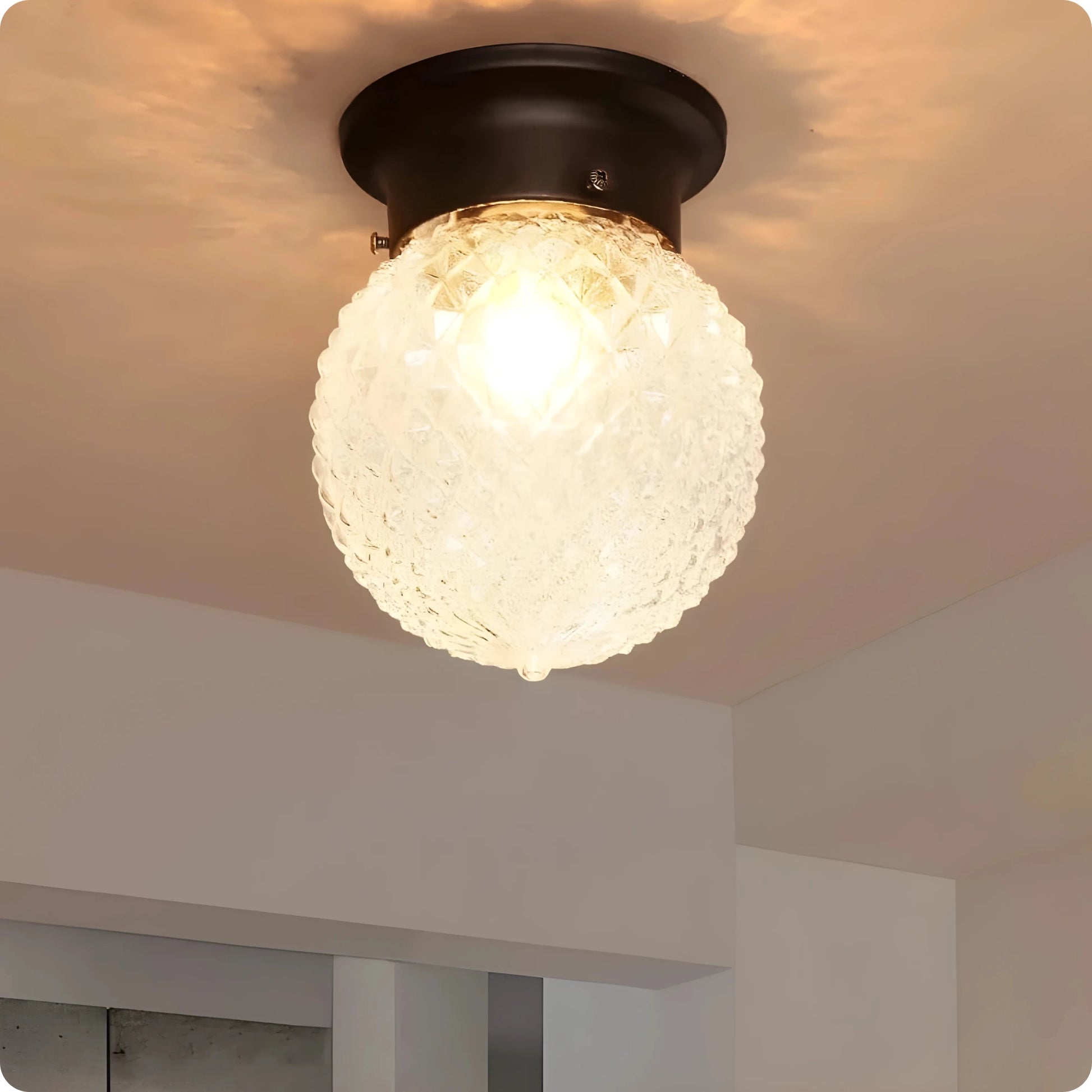 Plafonnier vintage en verre brossé avec éclairage LED pour intérieur chic - PlafonnierDeco