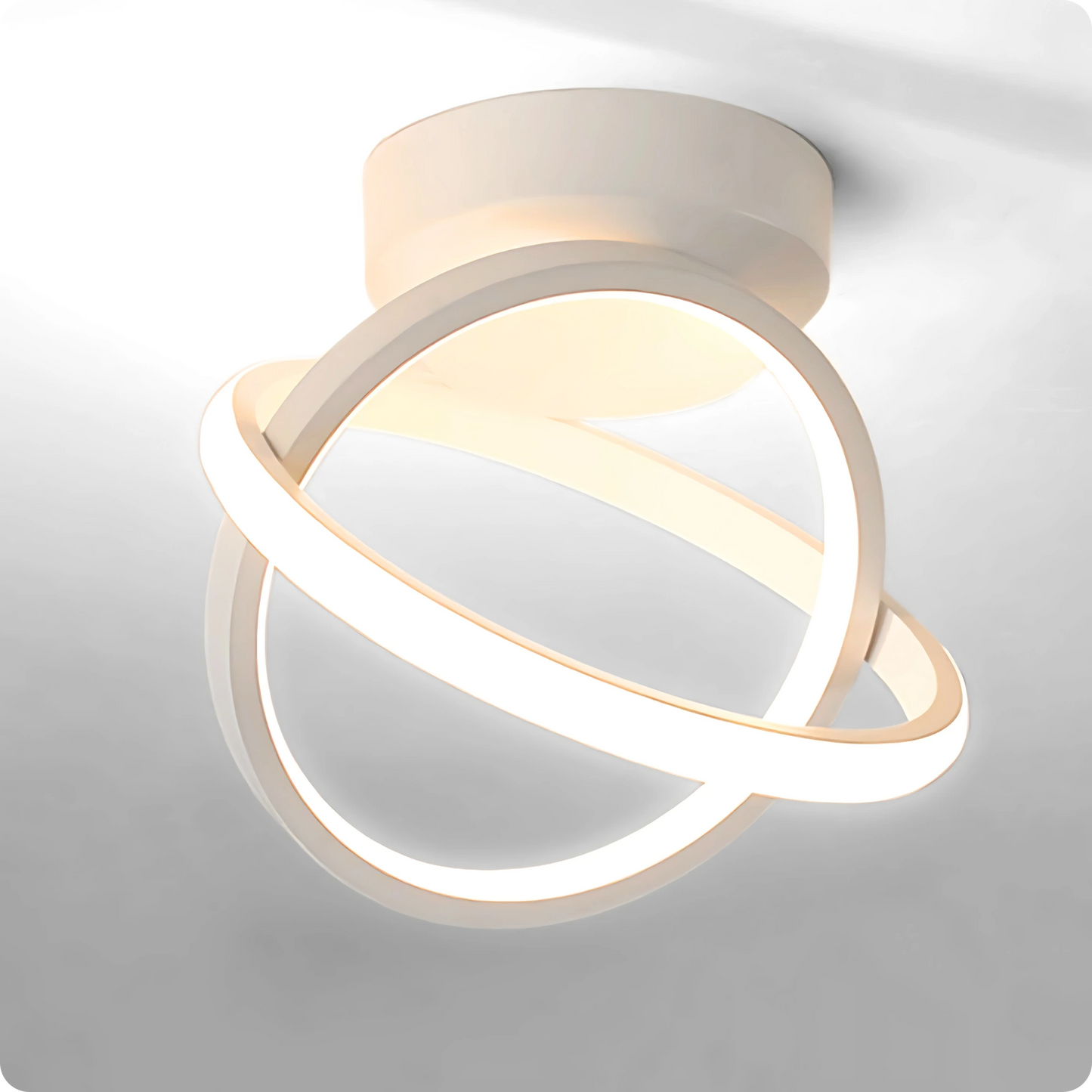 Plafonnier Style Contemporain LED Double Anneaux