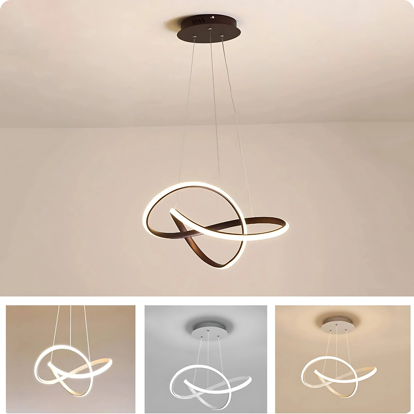 Plafonnier Suspendu Métal Bicolore Style Nordique LED - PlafonnierDeco