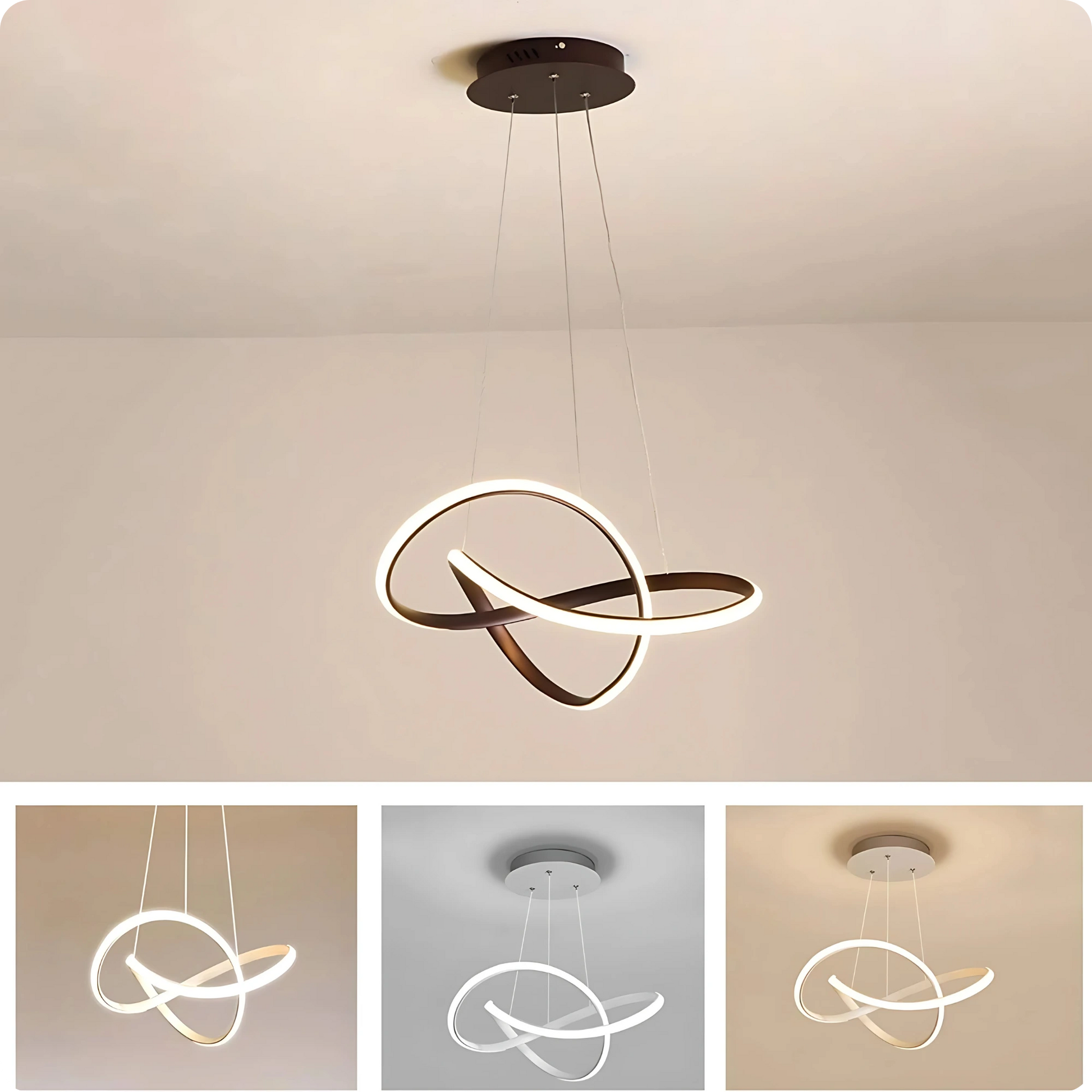 Plafonnier Suspendu Métal Bicolore Style Nordique LED - PlafonnierDeco