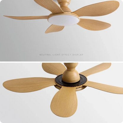 Plafonnier Ventilateur Moderne 5 Pales ABS LED 3 Couleurs Télécommande - PlafonnierDeco