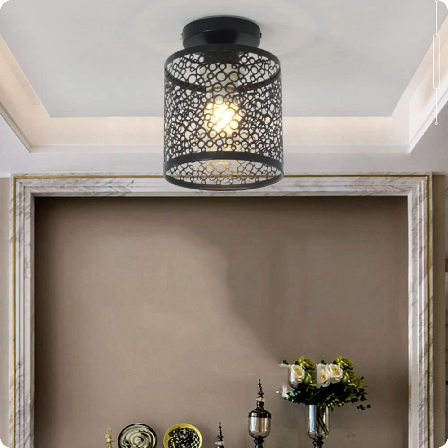 Plafonnier design en métal noir pour un style rétro et raffiné
