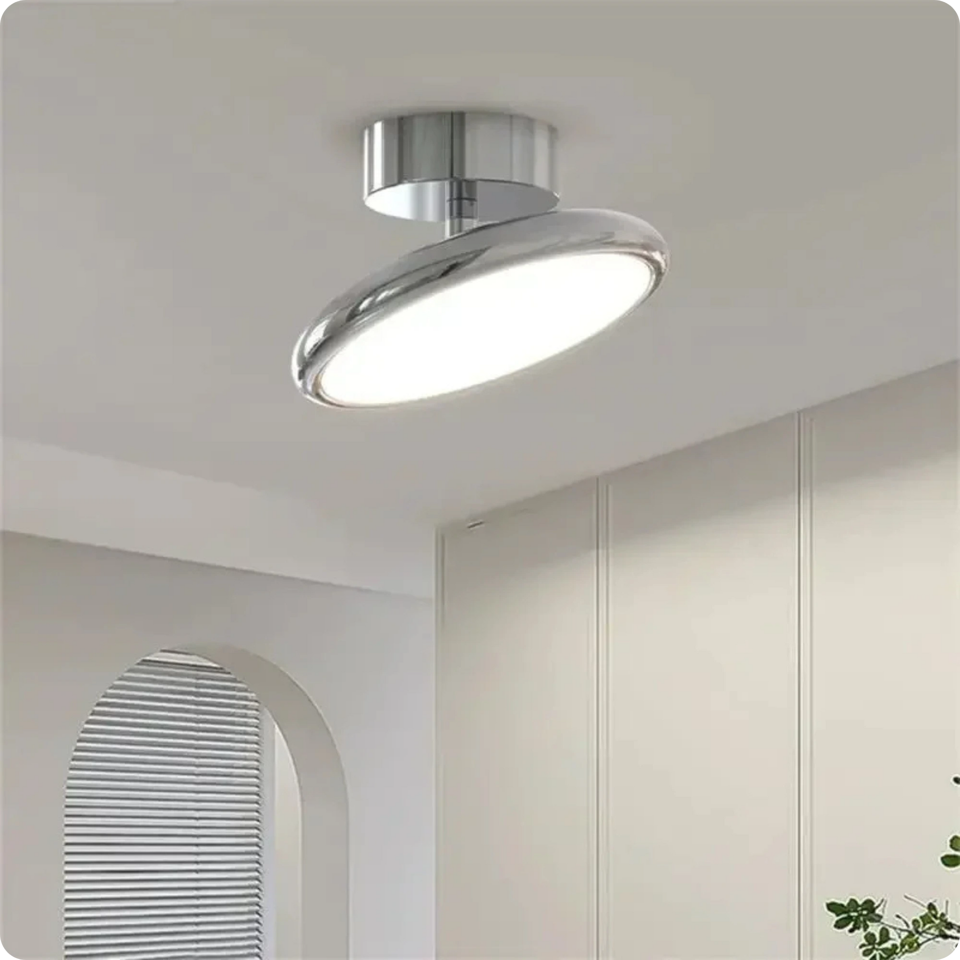 Plafonnier design rond en aluminium avec lumière réglable et douce - PlafonnierDeco