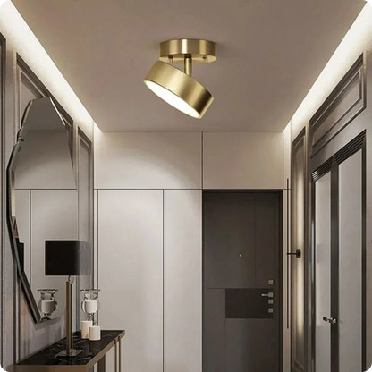 Plafonnier moderne cuivre brossé LED – Lumière chaleureuse et orientable - PlafonnierDeco