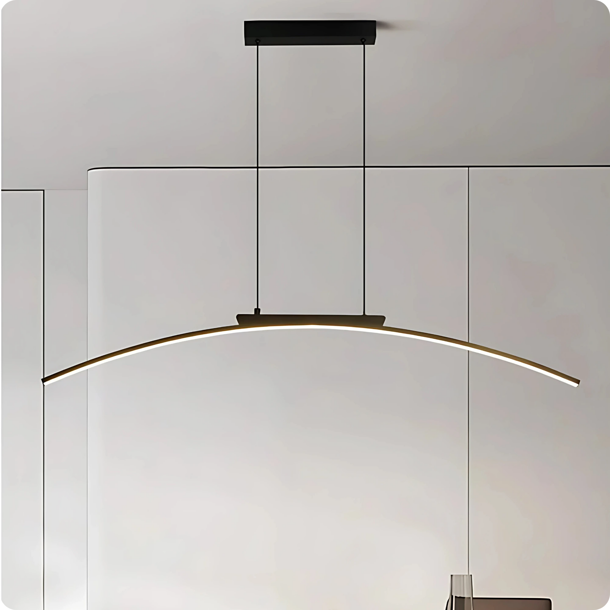 Plafonnier Moderne Arc Courbé en Fer Forgé LED - PlafonnierDeco