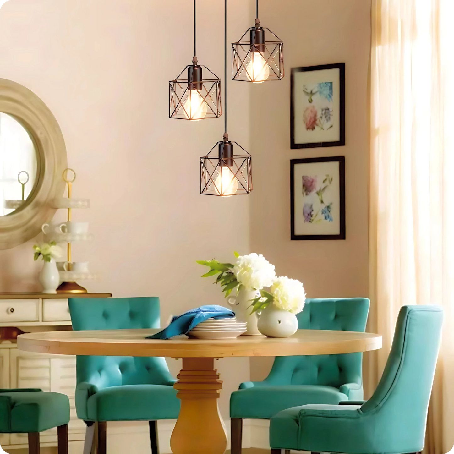 Plafonnier Vintage 3 Têtes Abat-jour | Style Industriel - PlafonnierDeco